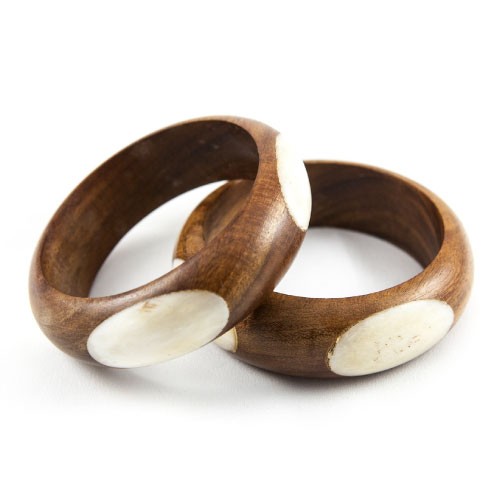 Wooden Bangle Pair